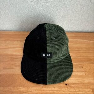 Huf Marina 6 Panel Hat Green and Black Corduroy